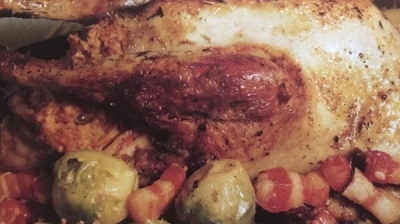 Pintade farcie aux choux de Bruxelles pour 4 personnes